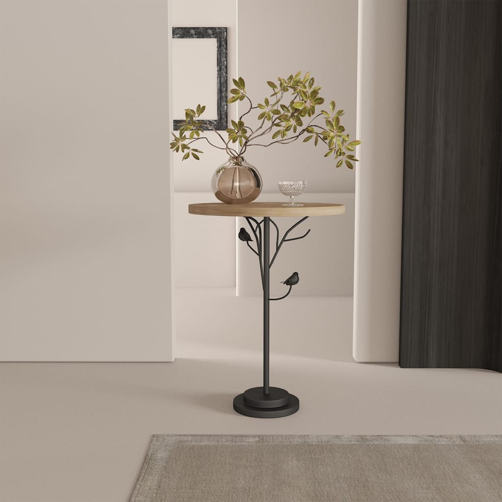 Modern Style Coffee Table Small Space Beverage Table with Metal Legs, for Living Room Bedroom, Office