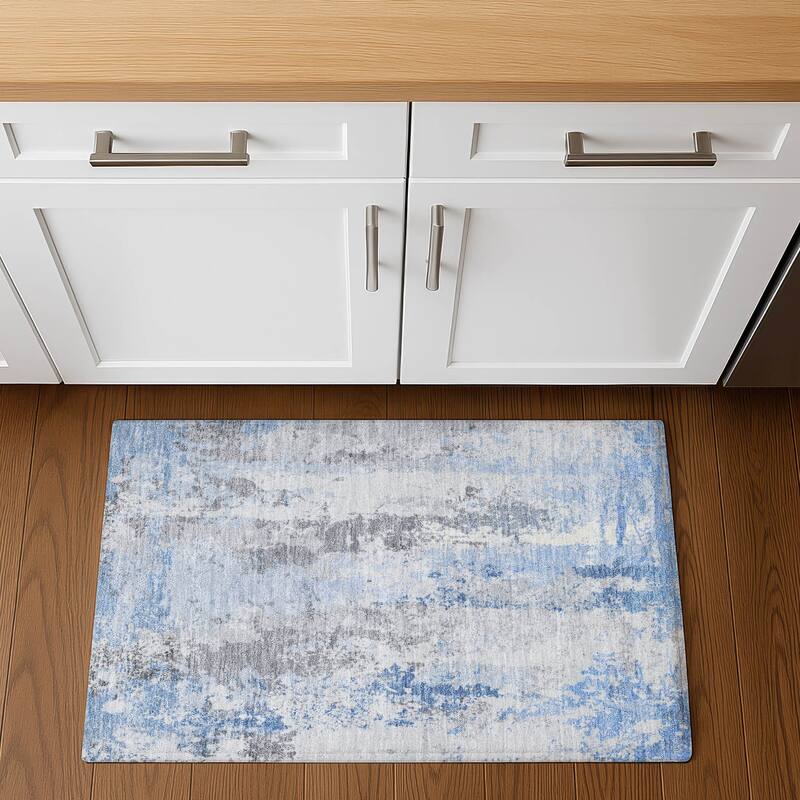 Premium Washable Super Soft Contemporary Mayfield Rug - Sky - 1'8" x 2'6"