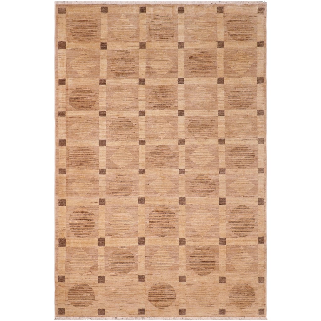 Earth Tone Desert Pillar Gabbeh Hand Knotted Area Rug