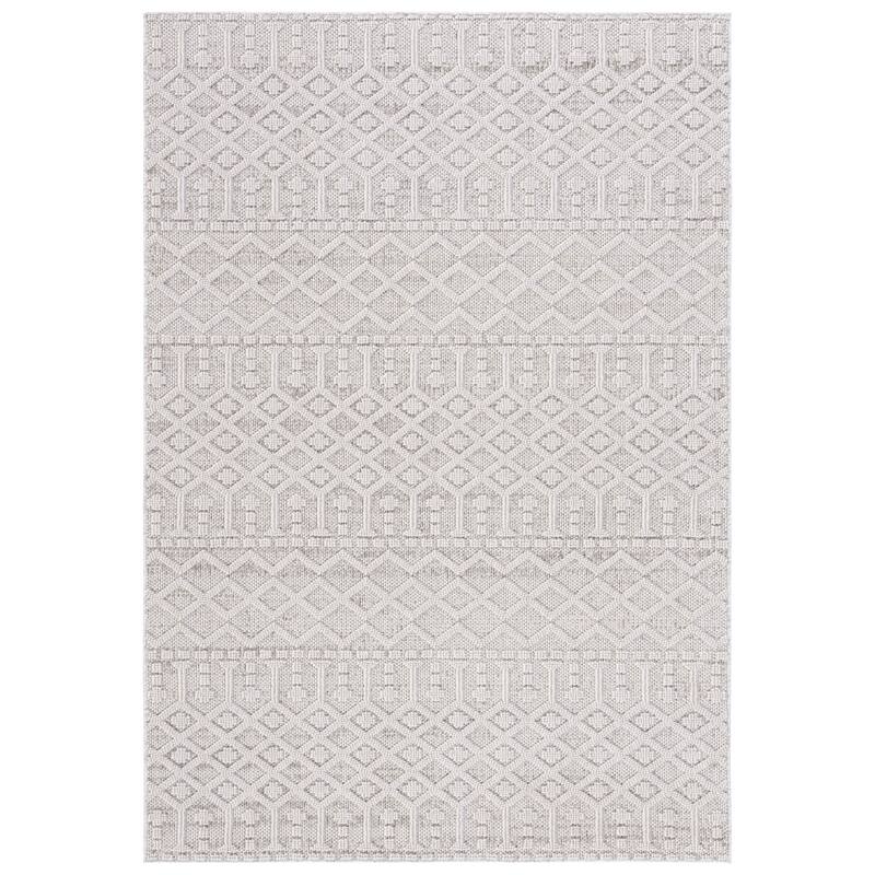 SAFAVIEH Global Zeni Indoor/ Outdoor Moroccan Boho Rug - 8' x 10' - Grey/Ivory