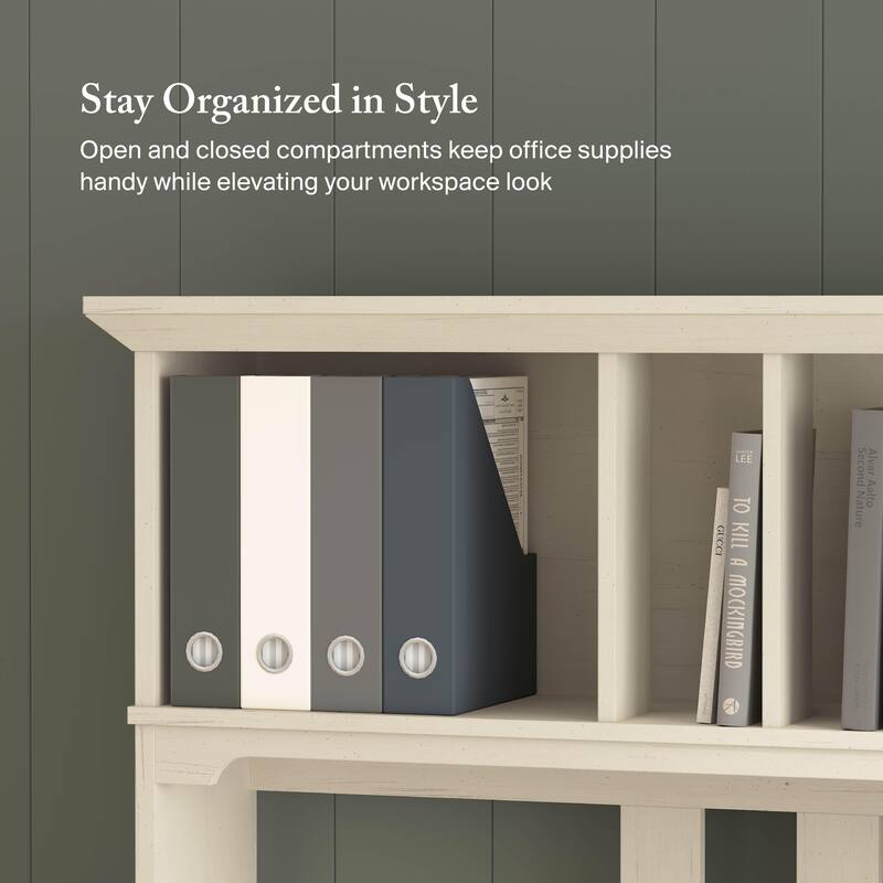 Bush Furniture Salinas Small Computer Desk with Storage Hutch