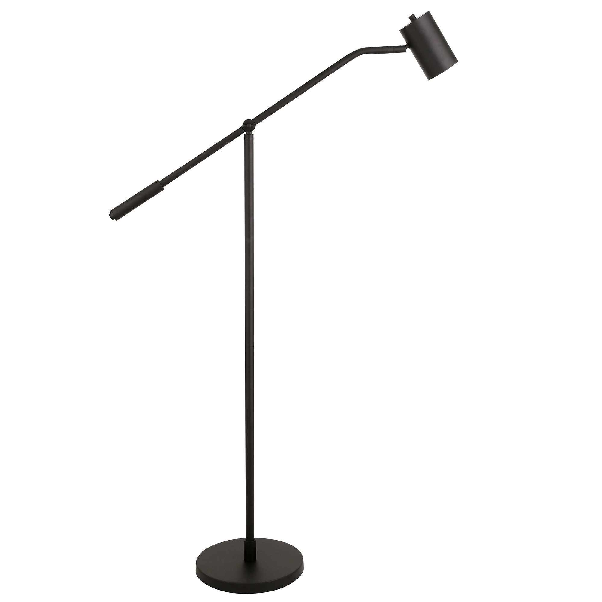 Black swing arm floor lamp top