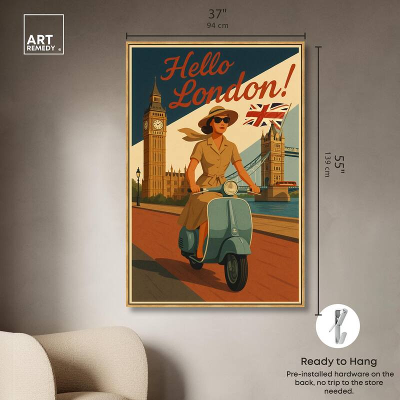 Scooter English Travel Canvas by Art Remedy