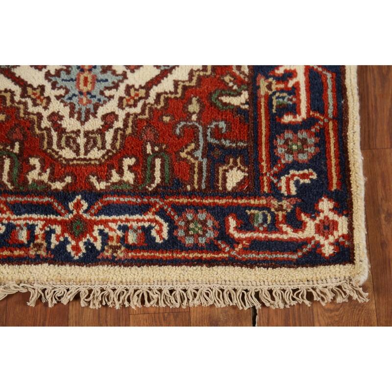 Heriz Serapi Oriental Runner Rug Hand-Knotted Wool Carpet - 2'7"x 7'10"