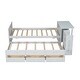 preview thumbnail 6 of 18, Twin Size Captain Bed Wood Platform Bed with Trundle and 3 Drawers, Built-in End Desk and Pull Out Shelf, Compact Bed Frame