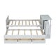 preview thumbnail 5 of 16, Twin Size Multifunctional Wood Platform Bed w/ Desk & Storage Shelf at the End of the Bed, Built-in Trundle & 3 Drawers, White