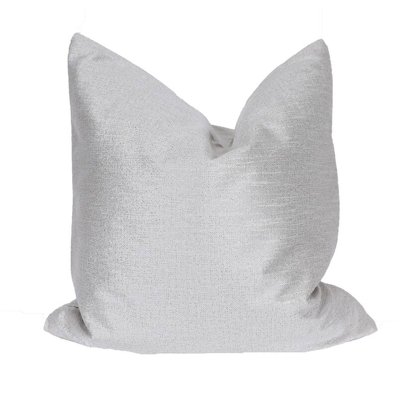HomeRoots 22" X 22" Silver Polyester Zippered Pillow