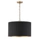 preview thumbnail 8 of 8, Donovan 3-Light Pendant - 19.75"W x 14.50"H Black Stain and Matte Brass