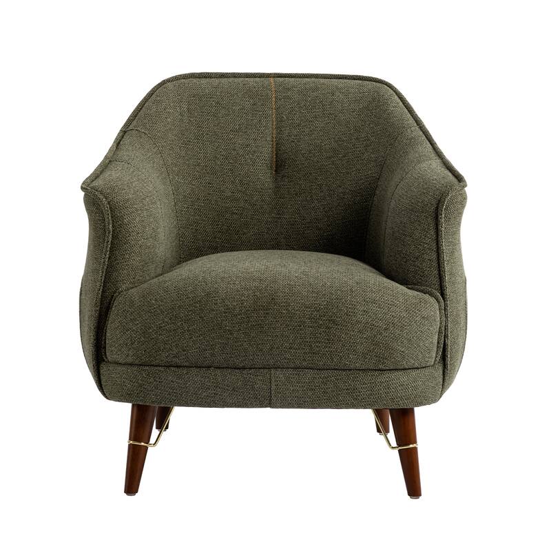XINMICS Mid-Century Modern Accent Chair, Tufted Upholstered Armchair for Living Room, Bedroom, Set of 2