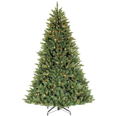 Puleo International 10' Pre Lit Fraser Fir Artificial Christmas Tree