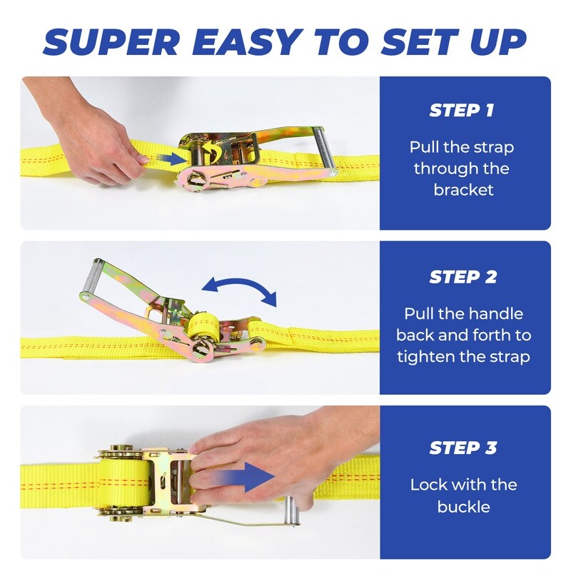 Aazon.co: Goasin 4 Pack Car Tie Down Straps For Trailers Heavy Duty Tire Ratchet Strap With