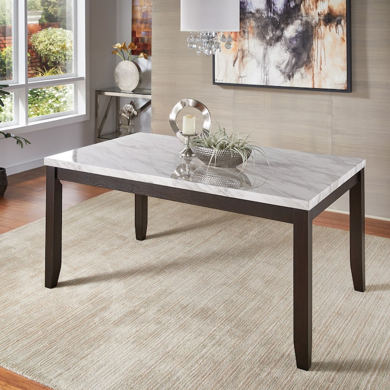 Balmforth White Faux Marble 64" Dining Table by iNSPIRE Q Classic