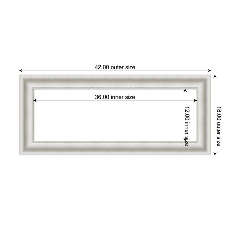 Amanti Art Parlor Black Framed Dry Erase Magnetic Board - 42 x 18 in - Parlor White