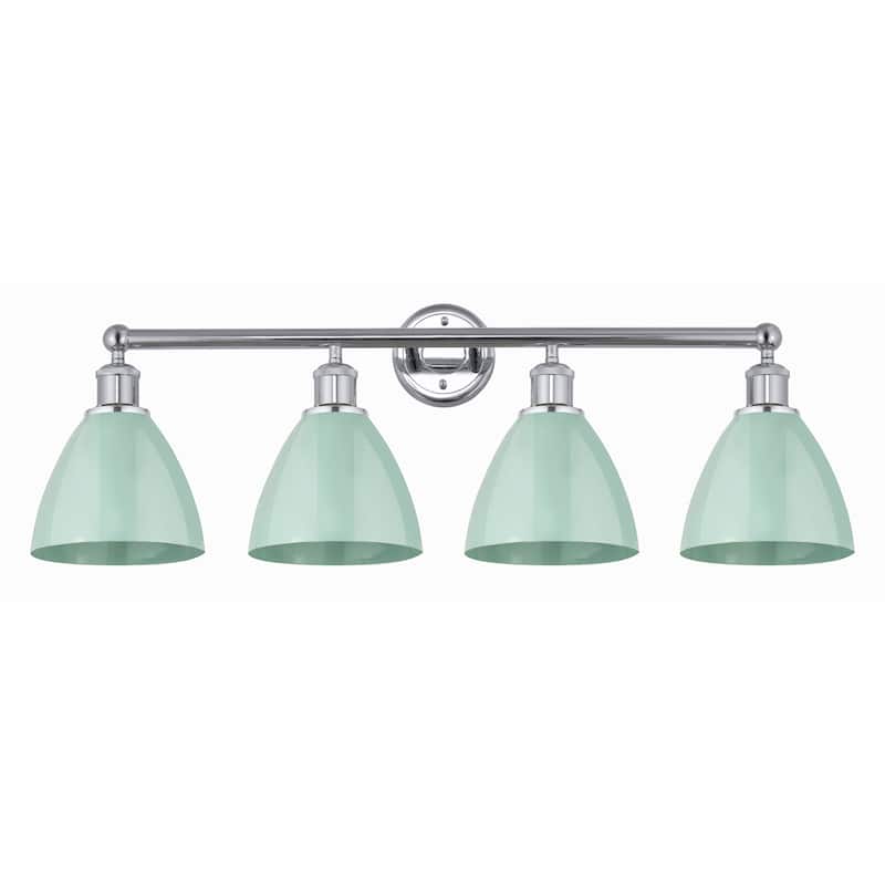 Innovations Lighting Plymouth Dome - 4 Light 35" Bath Vanity Light - Seafoam/Polished Chrome