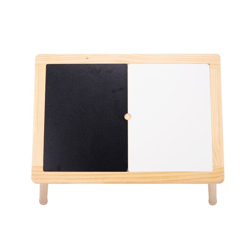 Natural Wood Pine Sensory Table Set with Stools & Storage Bins - 32.1" x 23.6" x 19.9"