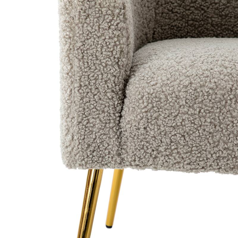 Rovigo Modern Upholstered Living Room Chair Barrel Chair with Metal Legs Set of 2 by HULALA HOME