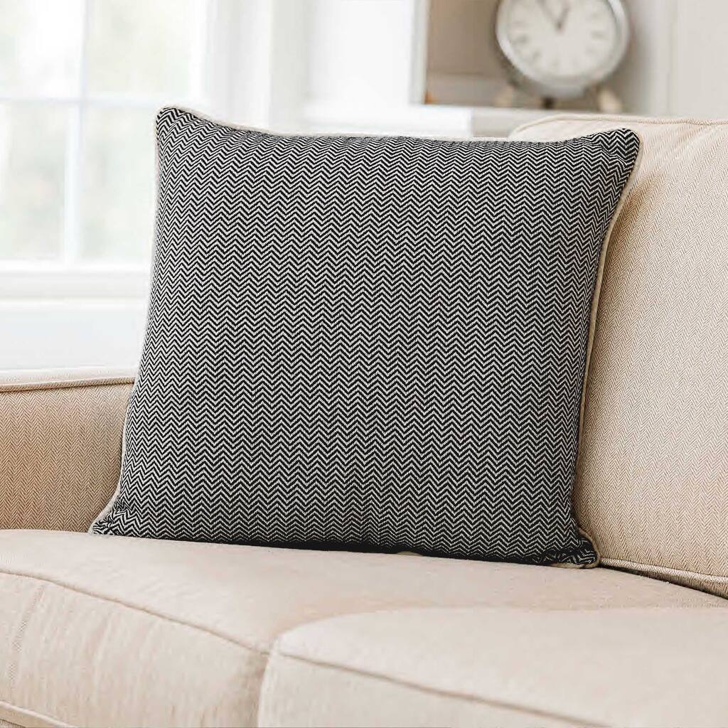 CHEVRON BLACK Cotton Woven Pillow By Kavka Designs