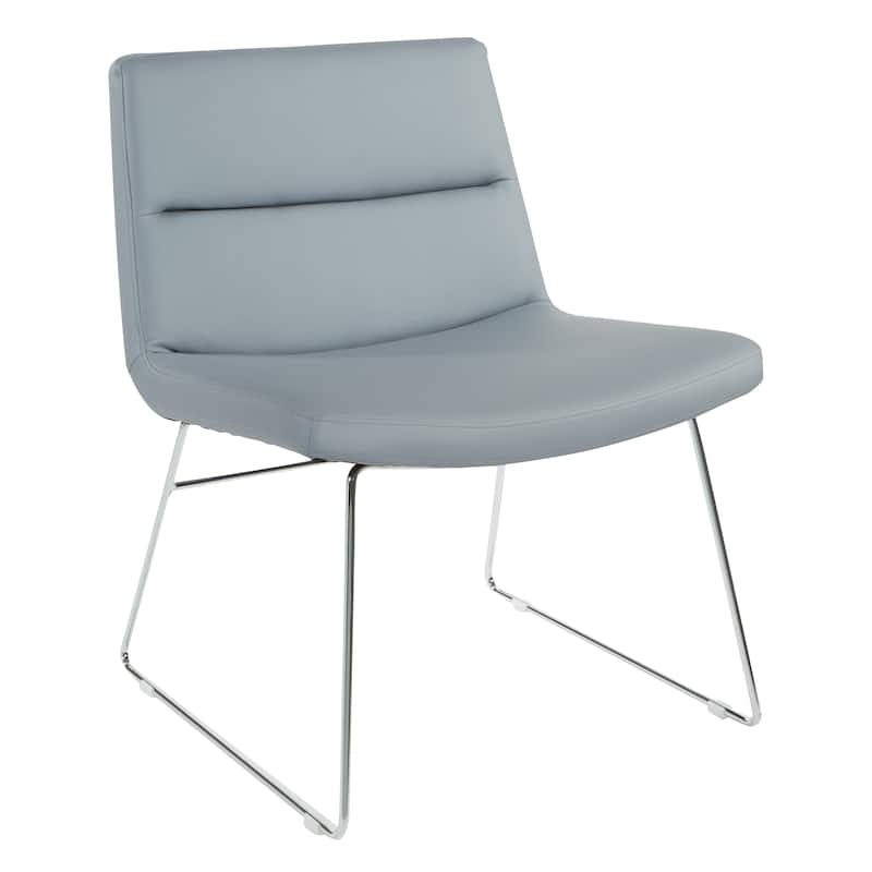 Thompson Upholstered Lounge Chair with Chrome Base