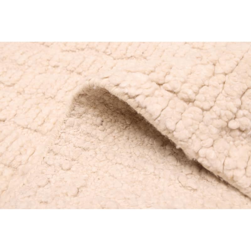 ECARPETGALLERY Hand-knotted Looma Cream Wool Rug - 7'9 x 9'11