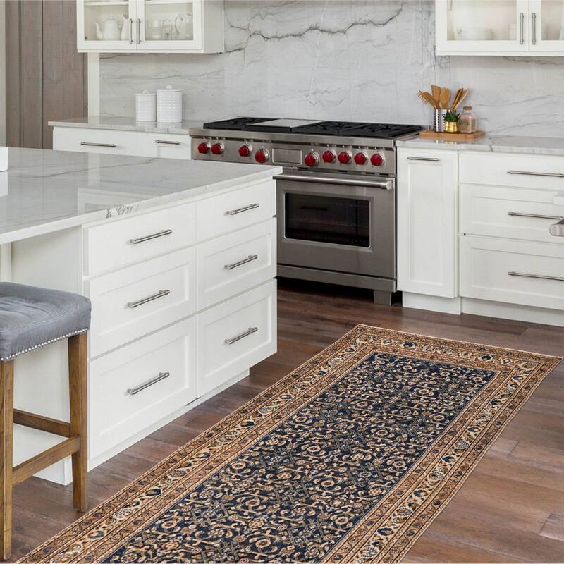 ECARPETGALLERY Hand-knotted Antalya Vintage Navy Wool Rug - 3'7 x 9'11