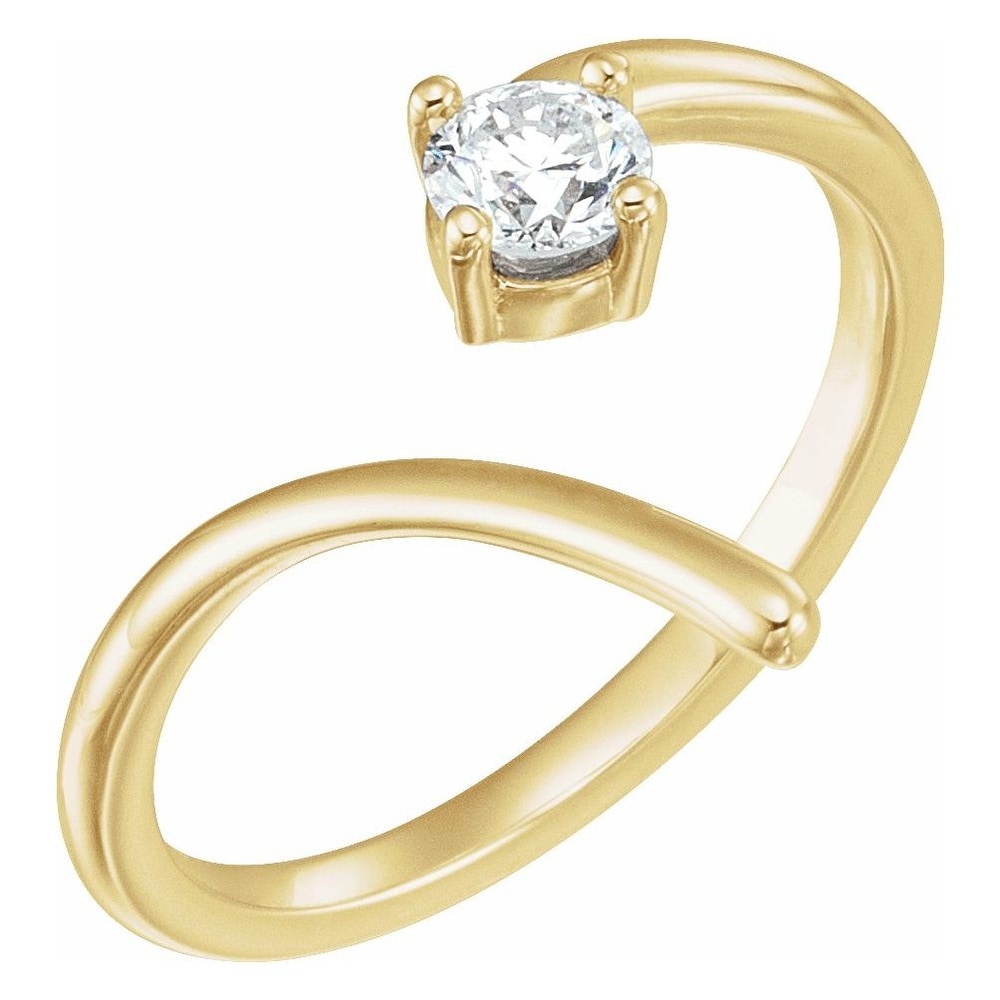 14K Yellow Gold 1/4 CTW Diamond Negative Space Ring for Women