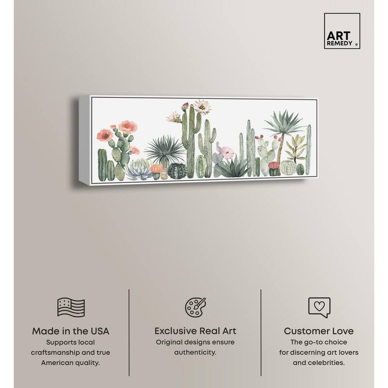 Cactus Desert Shade Panoramic Canvas by Art Remedy