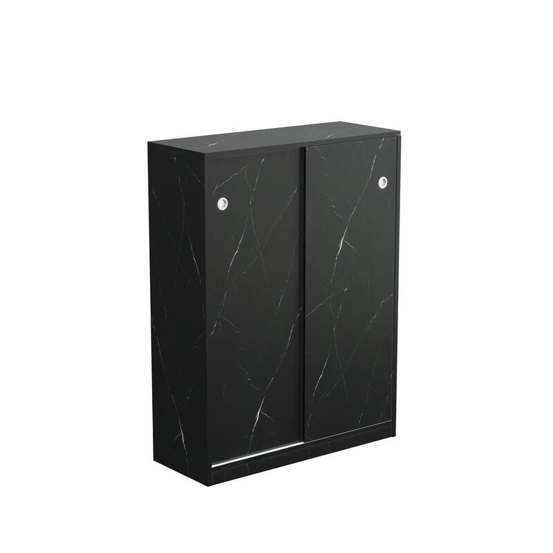 Marble shoe cabient with sliding door have 6 layers can storage at least30 pairs shoes