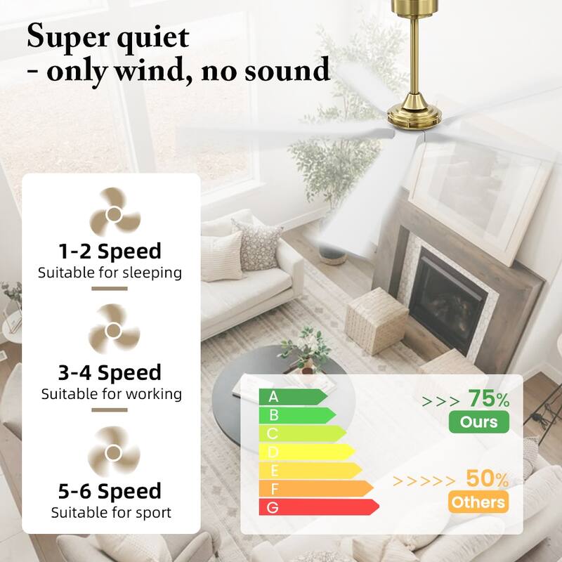 MLiAN 60 in 5-Soild Wood Blades Indoor Standard Ceiling Fan with Remote Down-Rod Mount