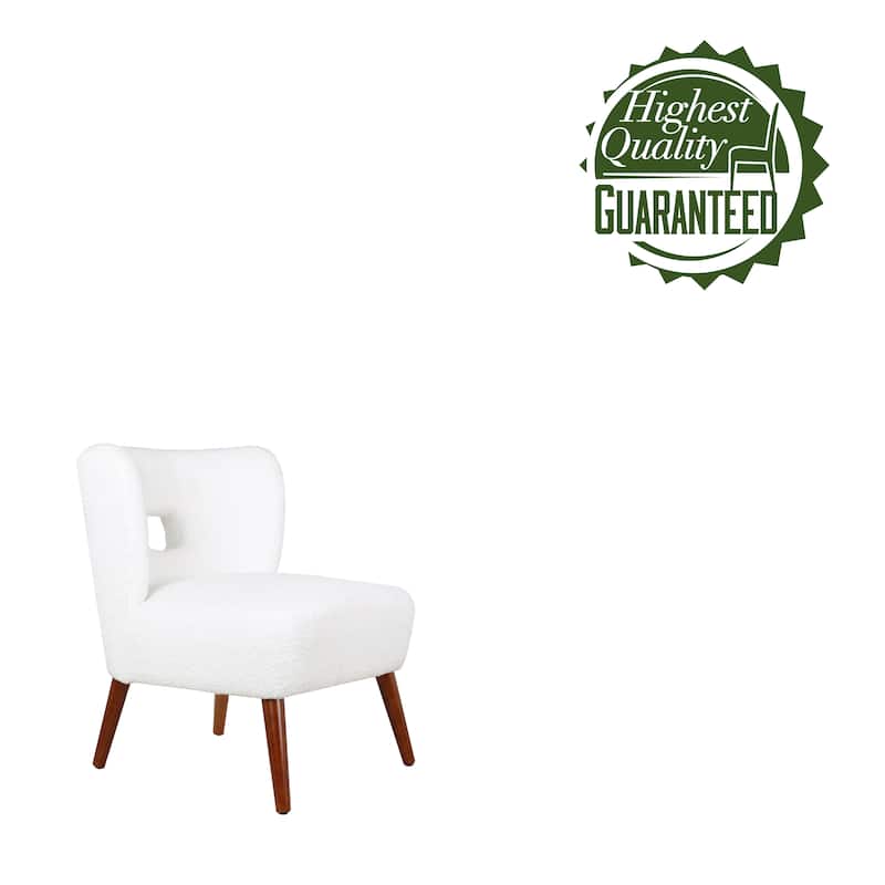 Porthos Home Hayle Sherpa Fabric Slipper Accent Chair with Rubberwood Legs
