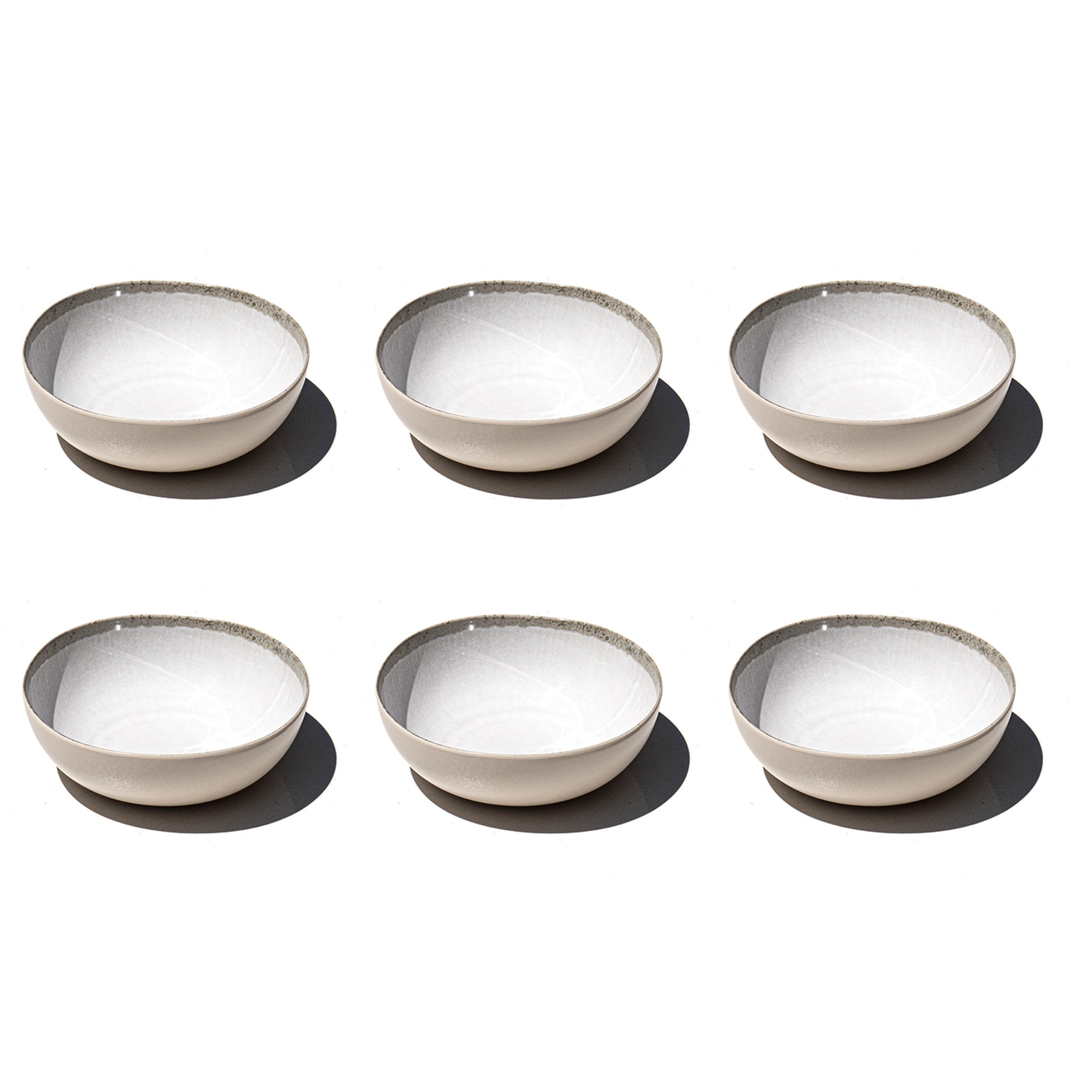 Abode Homewares Coastal Reactive NewWave Melamine Low Bowl - White - 7" - Set of 6