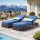 Option Brown Wicker Blue Cushion