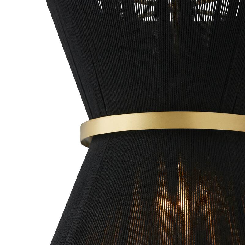 Cecilia 12" 1-light Patinaed Brass/ Tapered String Pendant