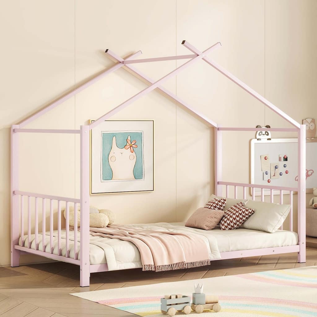 Metal House Platform Bed