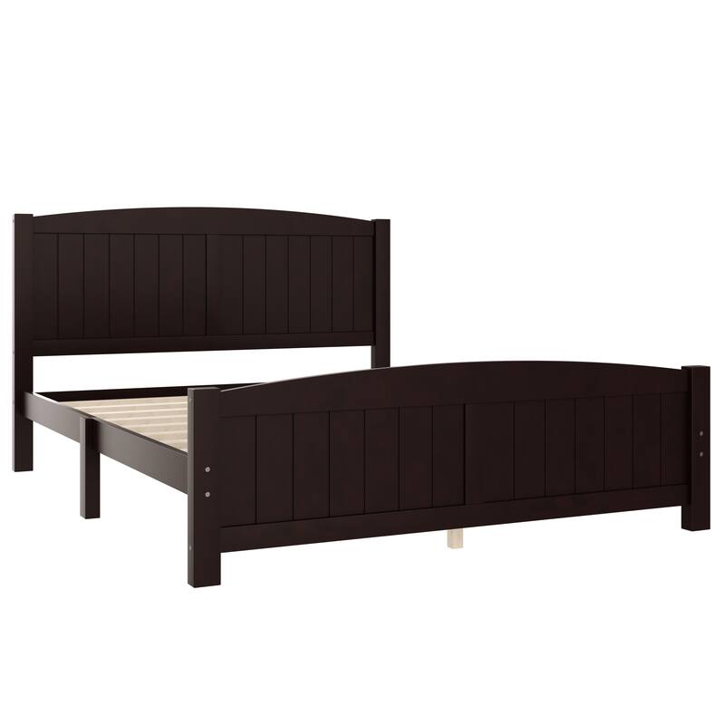King/Queen/Full Size Platform Bed, Solid Wood Bed Frame with Support Slats, No Box Spring Needed, Sturdy Structure