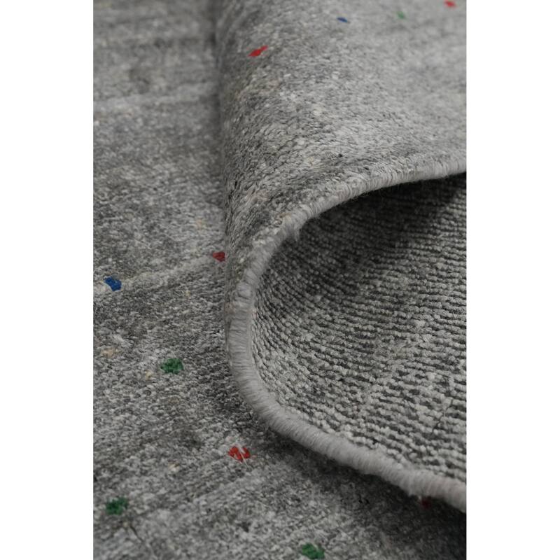 Hand Knotted Oriental Viscose Silk Carpet Tribal Animal Pictorial Greys & Charcoal Gabbeh Area Rug - 11' 8'' X 7' 4''