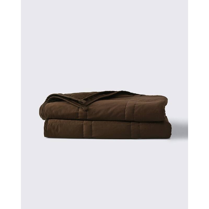 Cool Cotton Weighted Blanket - 12lb Throw - Throw - Cocoa