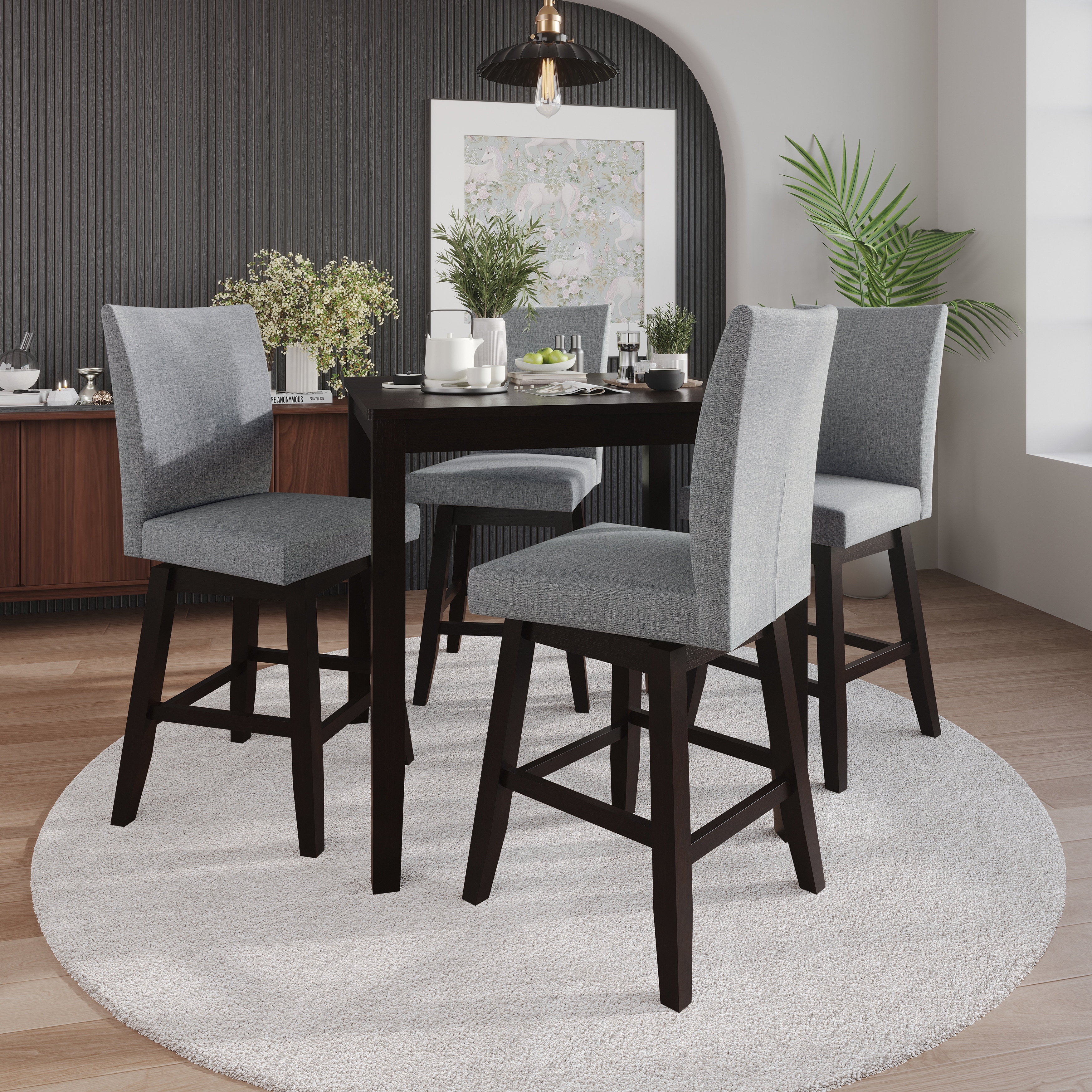CraftPorch Minimalist Swivel Counter Dining Set