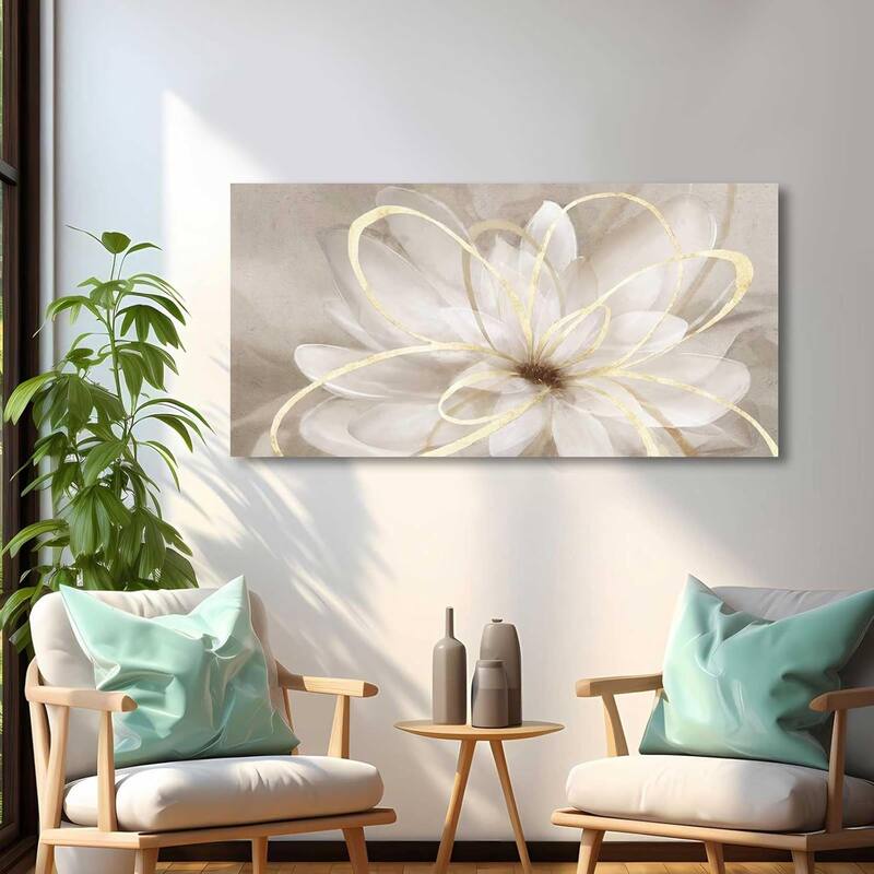 White Floral Wall Art Maximalist Decor