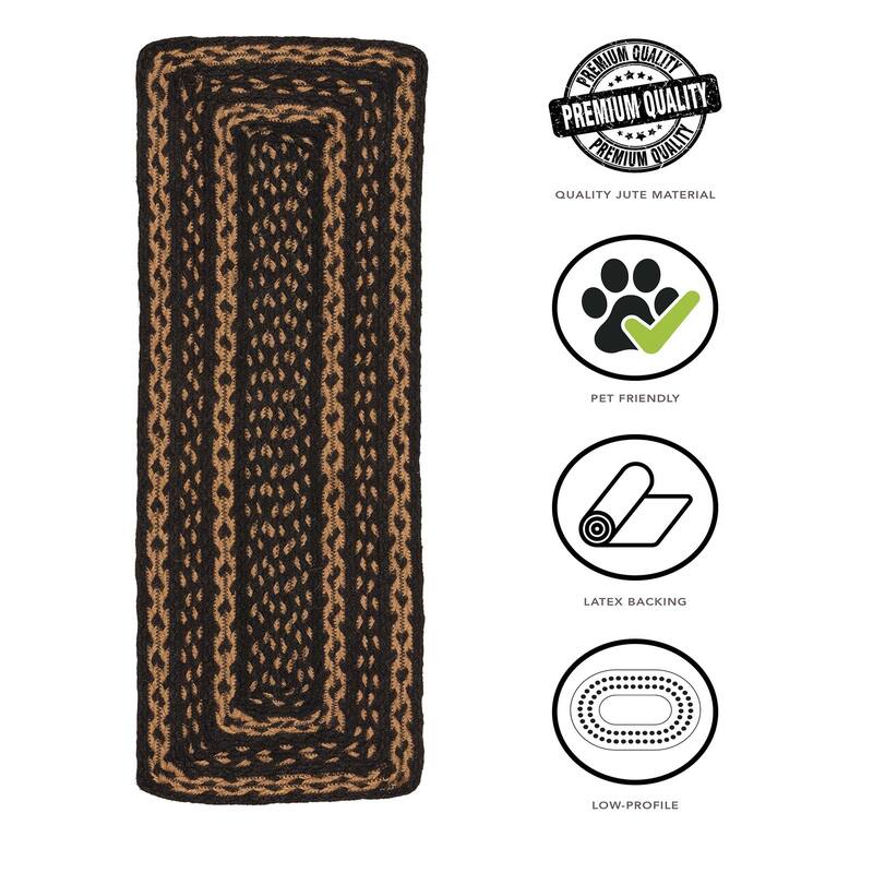 Beckham Jute Stair Tread Rect Latex 8.5x27