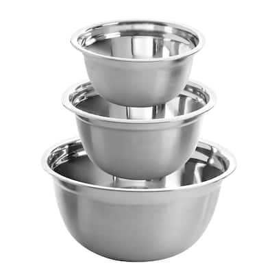 Oster Rosamond 3 Piece Stainless Steel Mixing Bowl Set in Silver - 3 Piece