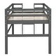 preview thumbnail 11 of 9, Antique Gray Twin Size Solid Pine Wood Loft Bed with Full-Length Guardrails