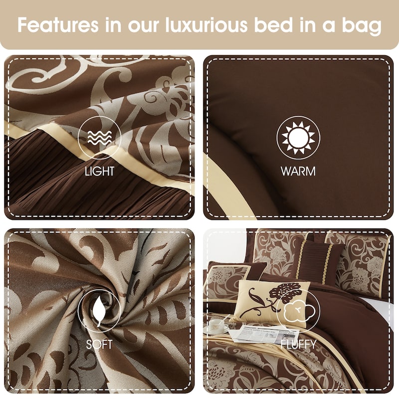 Nanshing Brie Silver and Black 7-Piece Comforter Set