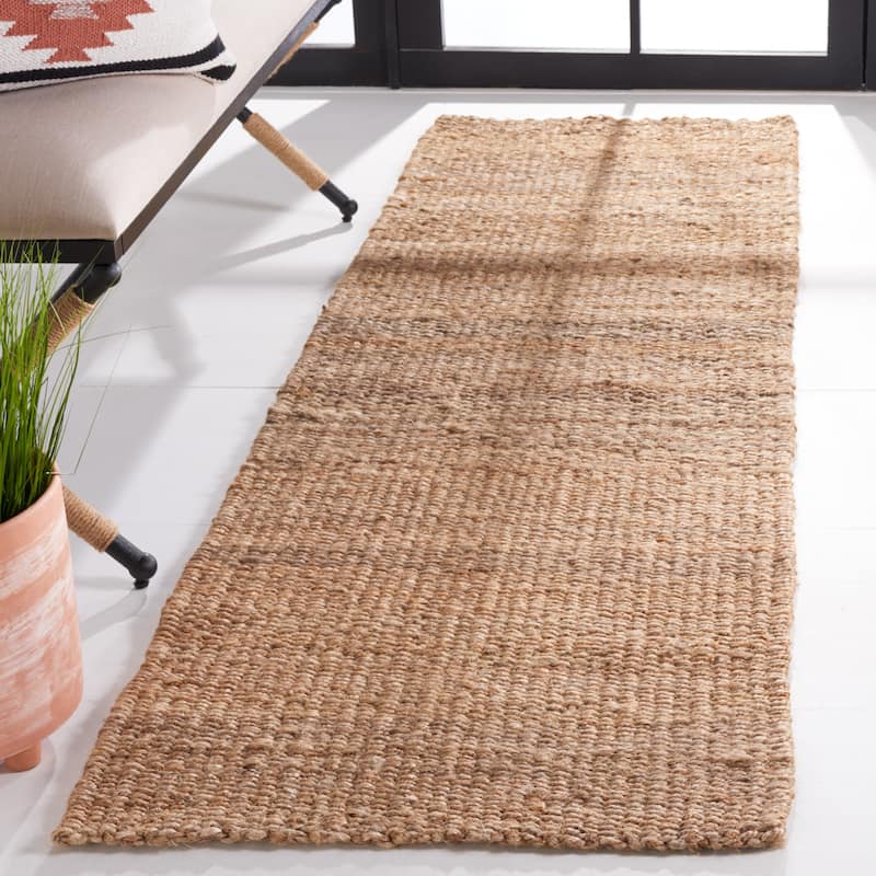 SAFAVIEH, Handmade Natural Fiber Valery Casual Solid Jute Rug - 2'3" x 11' Runner - Natural