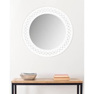 SAFAVIEH Kortney Chain White 24-inch Round Decorative Mirror - 24" x 24" x 0.8" - 24Wx24Dx1H