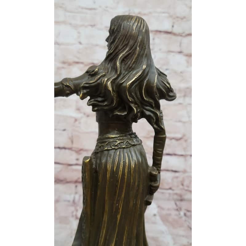 Mythological Goddess With Bird Bronze Sculpture - Celtic Norse Numbered Signed Art
