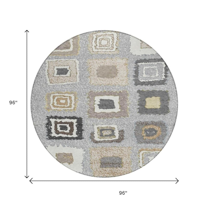 HomeRoots Geometric Transitional Rectangle Outdoor Rug