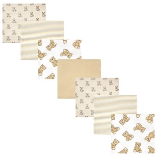 Hudson Baby Infant Boy Cotton Rich Flannel Receiving Blankets Bundle, Teddy Bears, One Size - Teddy Bears - One Size