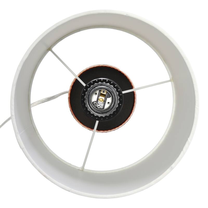 18.5 in. Rose Gold Finish Table Lamp with White Shade, Sturdy Table Lamp for Living Rooms and Bedrooms