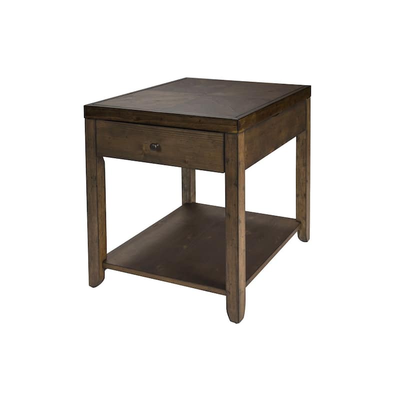 Mitchell Nutmeg Brown Cedar End Table for Living Room