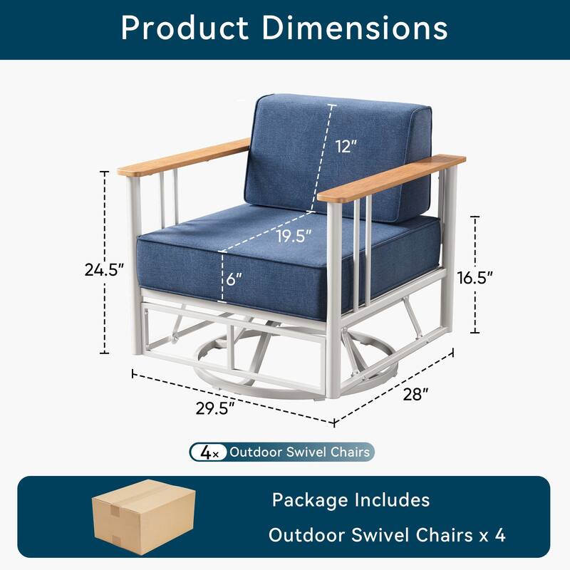 Outdoor Patio Funiture Set with Extra-Thick Seat cushion